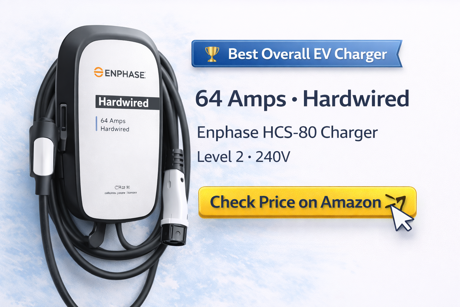 Enphase HCS-80 Level 2 EV Charger 64 amp hardwired wall-mounted charging station